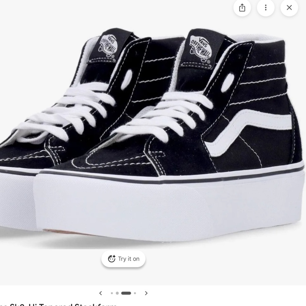 VANS Women’s Filmore High-Top Platform Canvas Black/White Shoes Size 7 - Picture 2 of 8